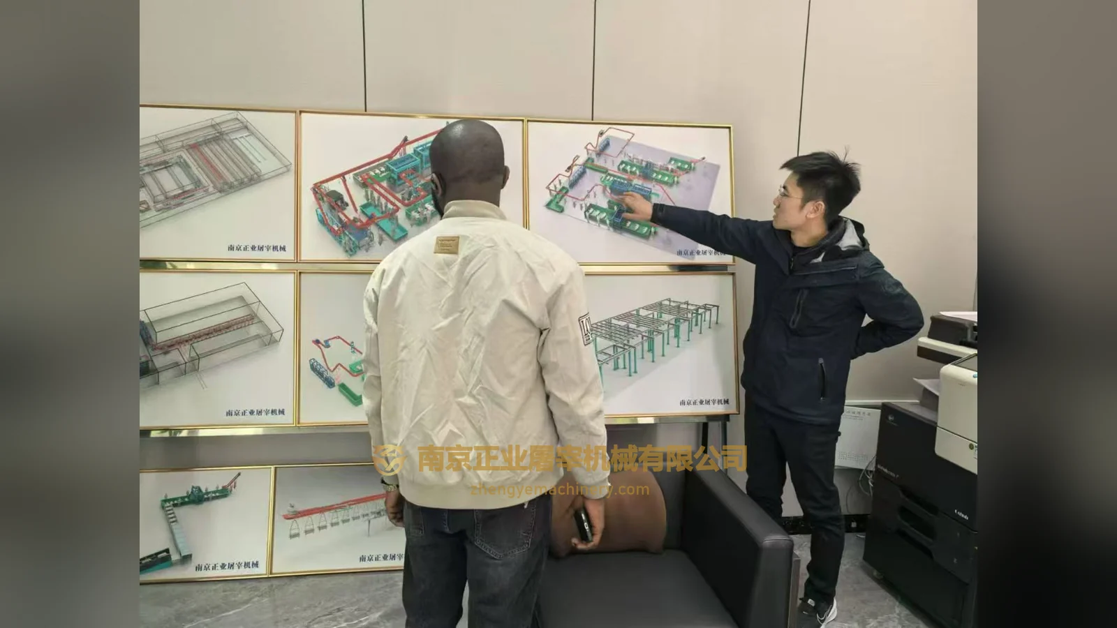 Discussion beside process illustrations